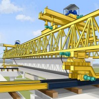 内蒙古锡林郭勒架桥机租赁220吨双梁式自平衡架桥机